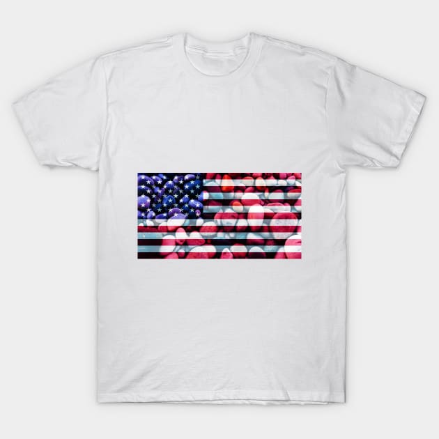 Flag of the United States of America – Bed of Rocks T-Shirt by DrPen